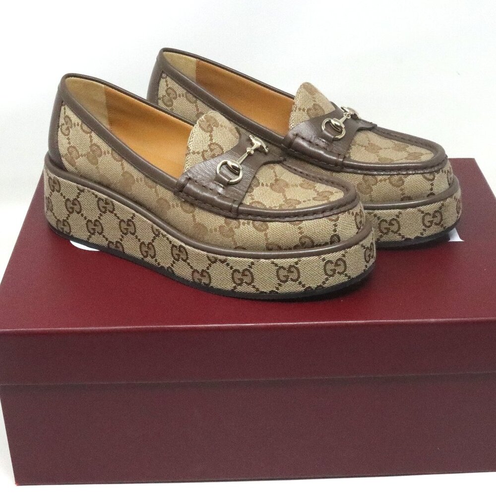 Gucci Horsebit wedge loafer shoes